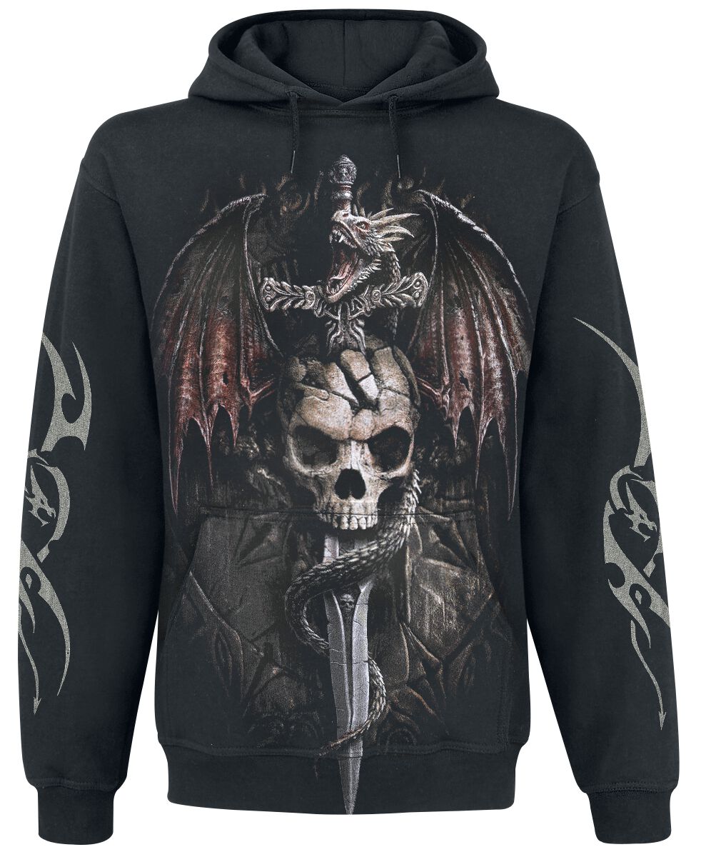 Spiral - Gothic Kapuzenpullover - Draco Skull - S bis XXL - für Männer - Größe XXL - schwarz von Spiral