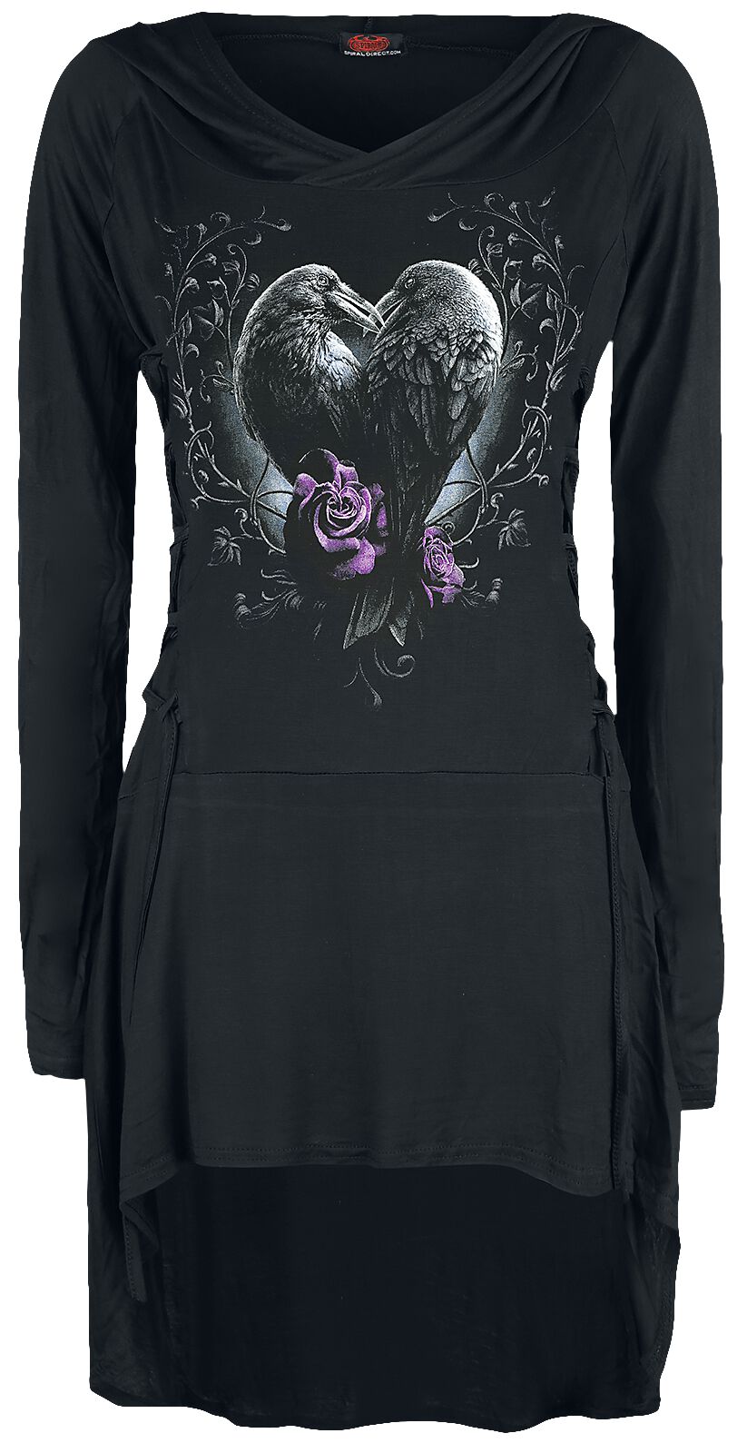 Spiral - Gothic Kurzes Kleid - Raven Heart - S bis XXL - für Damen - Größe XL - schwarz von Spiral