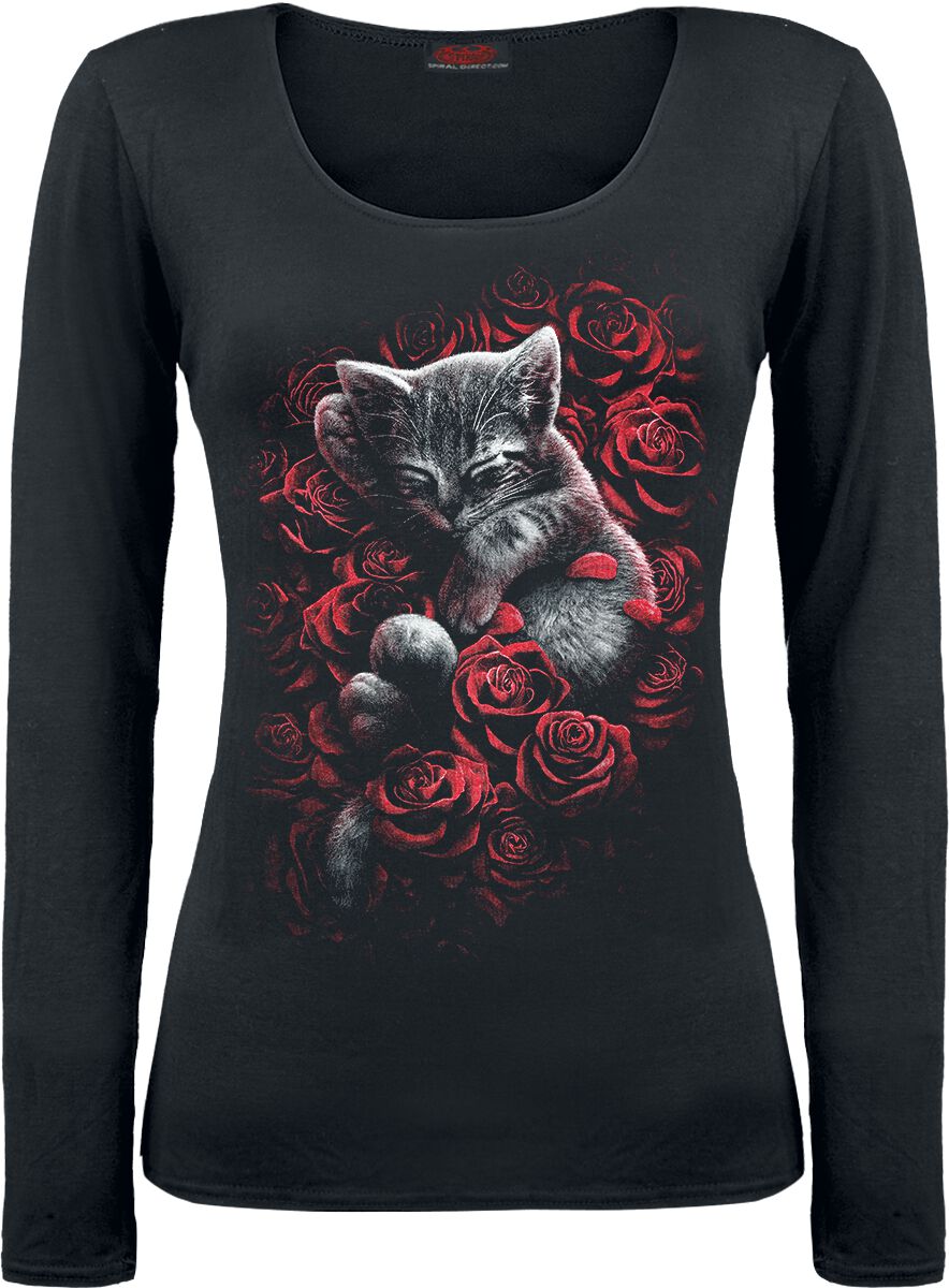 Spiral - Gothic Langarmshirt - Bed Of Rose - S bis XXL - für Damen - Größe L - schwarz von Spiral