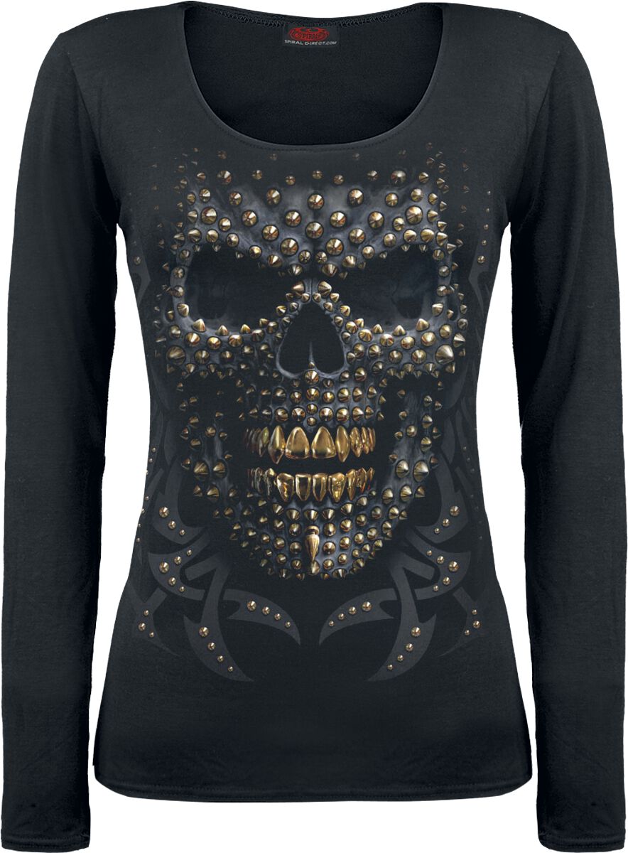 Spiral - Gothic Langarmshirt - Black Gold - S bis XXL - für Damen - Größe L - schwarz von Spiral