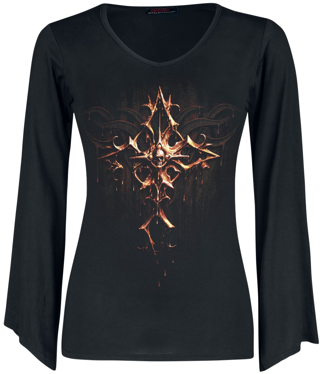 Spiral - Gothic Langarmshirt - Dripping Gold - S bis XXL - für Damen - Größe L - schwarz von Spiral