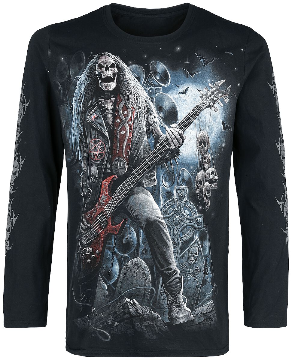 Spiral - Gothic Langarmshirt - Grim Rocker - M bis XXL - für Männer - Größe L - schwarz von Spiral