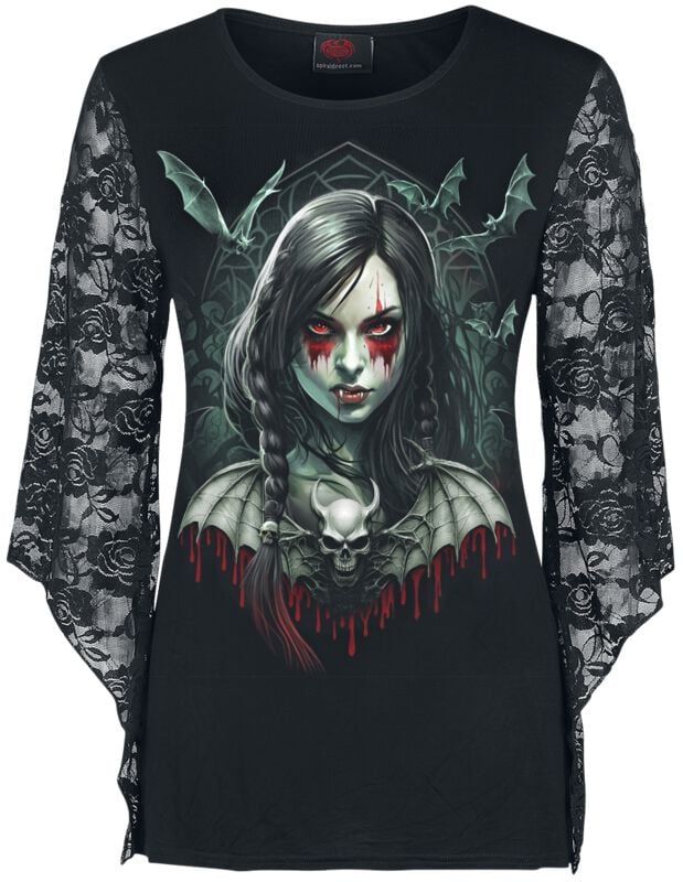 Spiral - Gothic Langarmshirt - Hallow's Eve - M bis L - für Damen - Größe L - schwarz von Spiral
