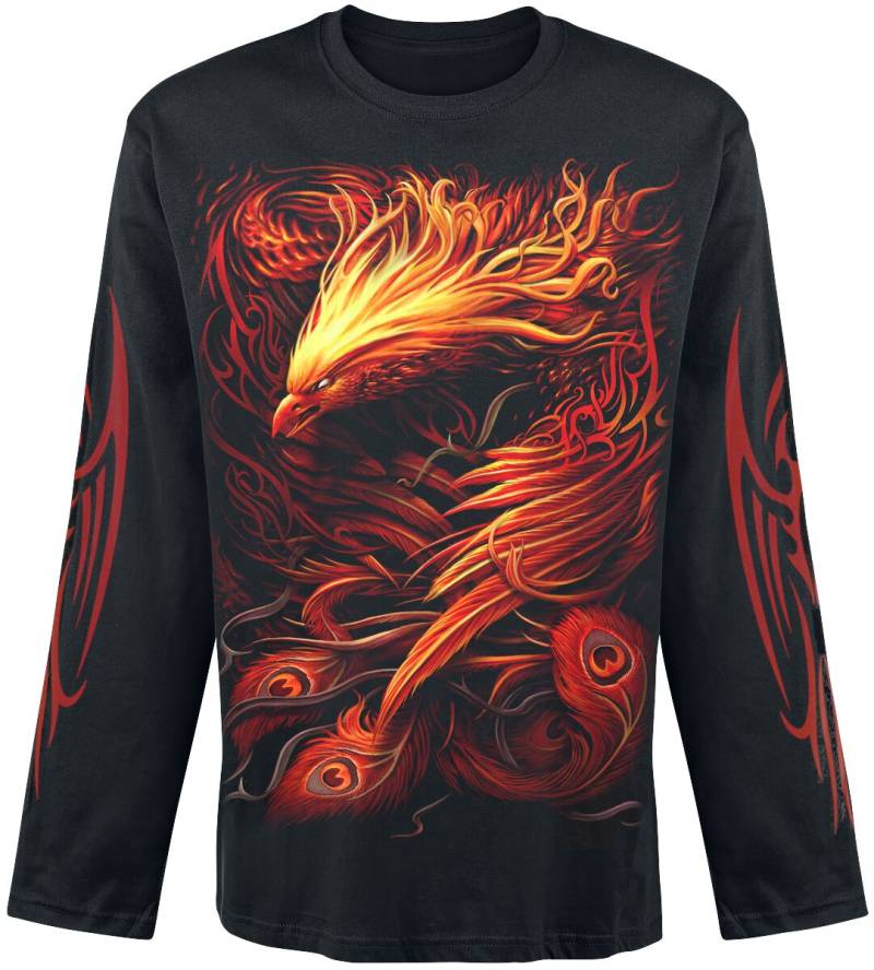 Spiral - Gothic Langarmshirt - Phoenix Arisen - M bis XXL - für Männer - Größe L - schwarz von Spiral