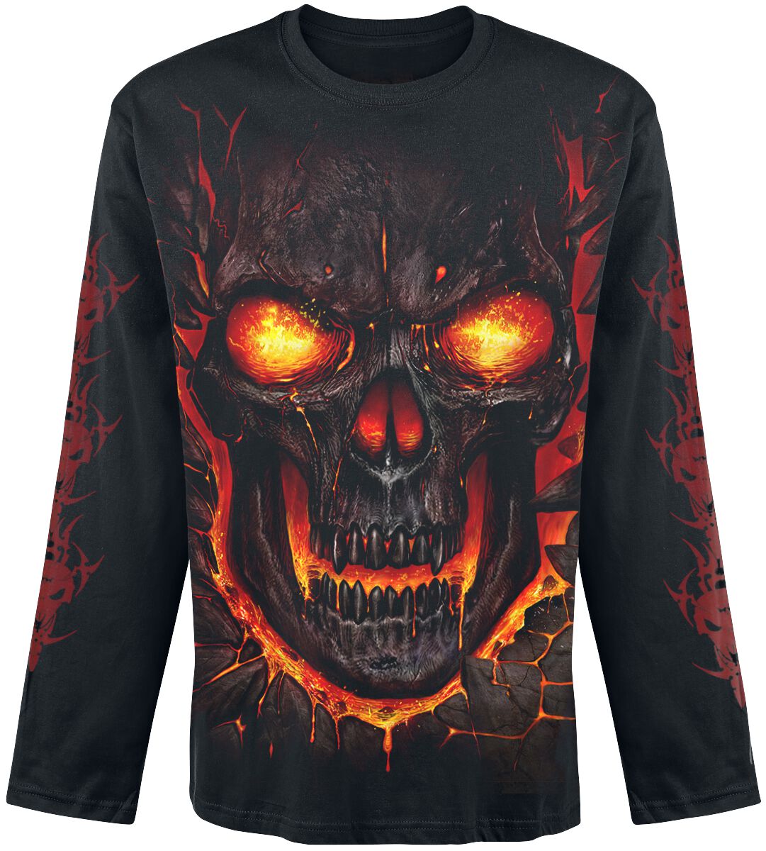 Spiral - Gothic Langarmshirt - Skull Lava - M bis XXL - für Männer - Größe XL - schwarz Spiral - Gothic Langarmshirt - Skull Lava - M bis XXL - für Männer - Größe XL - schwarz von Spiral