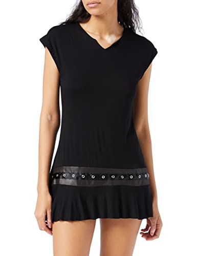 Spiral - Gothic Rock - Stud Waist Mini Dress Black - L von Spiral