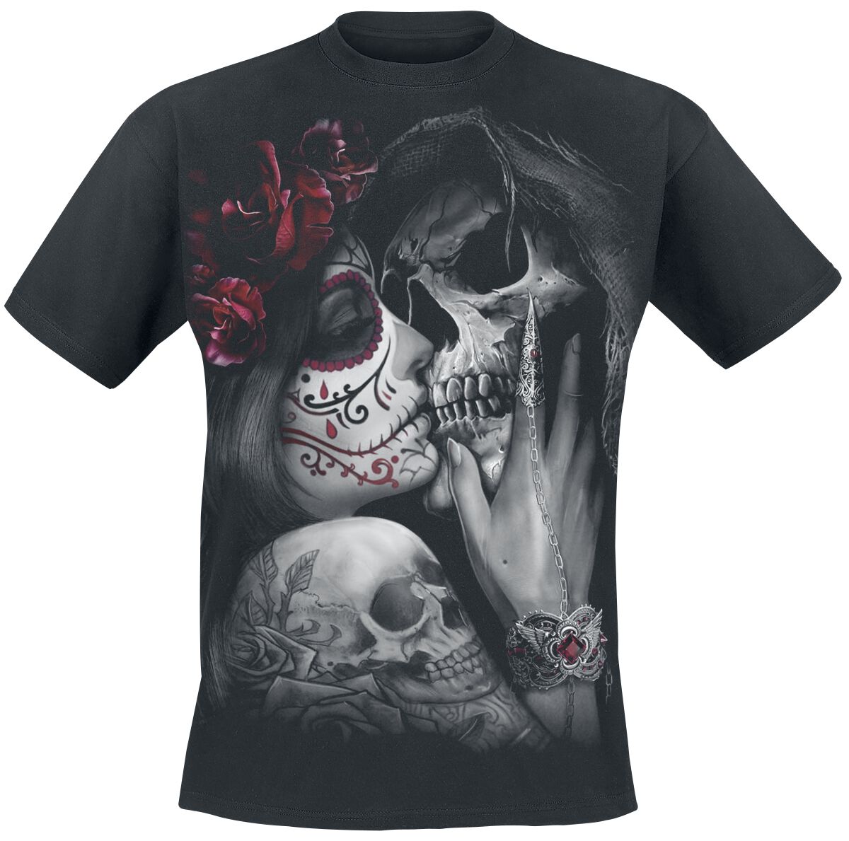 Spiral - Gothic T-Shirt - Dead Kiss - S bis XXL - für Männer - Größe L - schwarz von Spiral