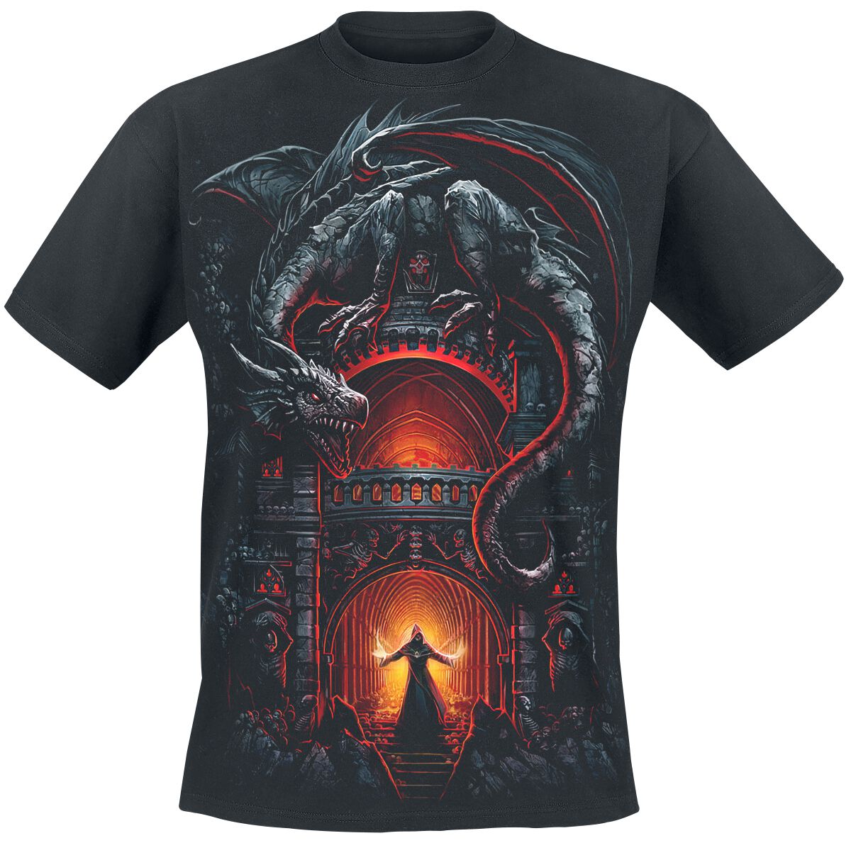 Spiral - Gothic T-Shirt - Dragon's Lair - S bis 4XL - für Männer - Größe 4XL - schwarz von Spiral