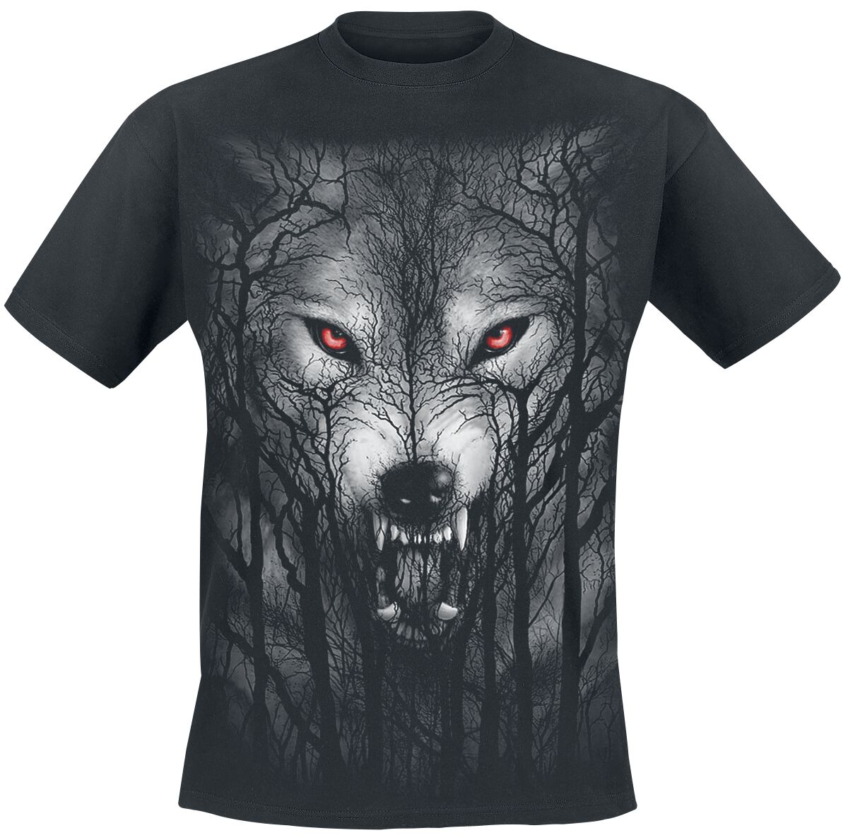 Spiral - Gothic T-Shirt - Forest Wolf - M bis XXL - für Männer - Größe L - schwarz von Spiral