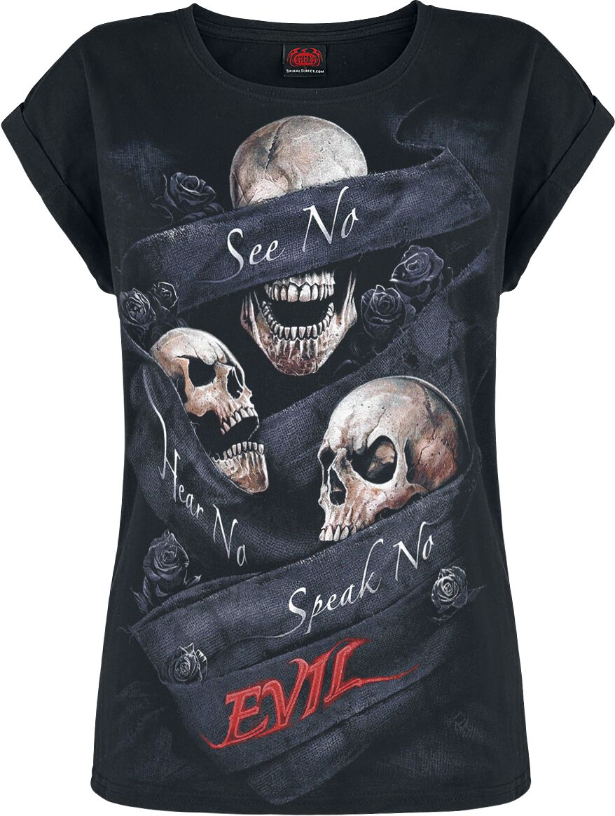 Spiral - Gothic T-Shirt - See No Evil - S bis XXL - für Damen - Größe S - schwarz Spiral - Gothic T-Shirt - See No Evil - S bis XXL - für Damen - Größe S - schwarz von Spiral