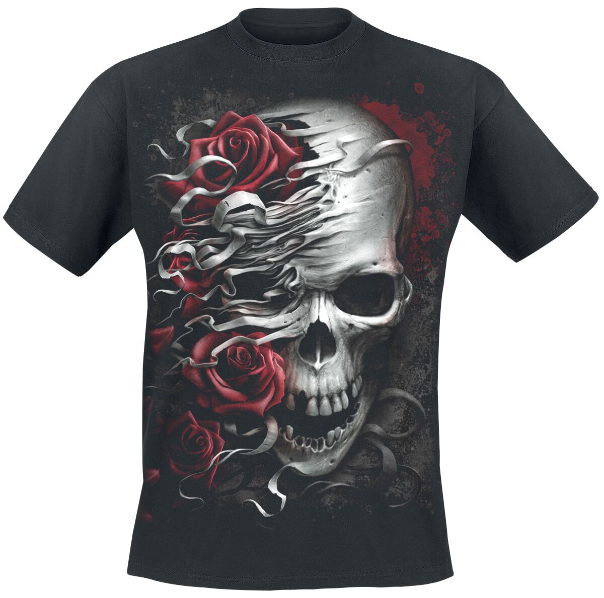 Spiral - Gothic T-Shirt - Skulls N' Roses - S bis XXL - für Männer - Größe XL - schwarz von Spiral