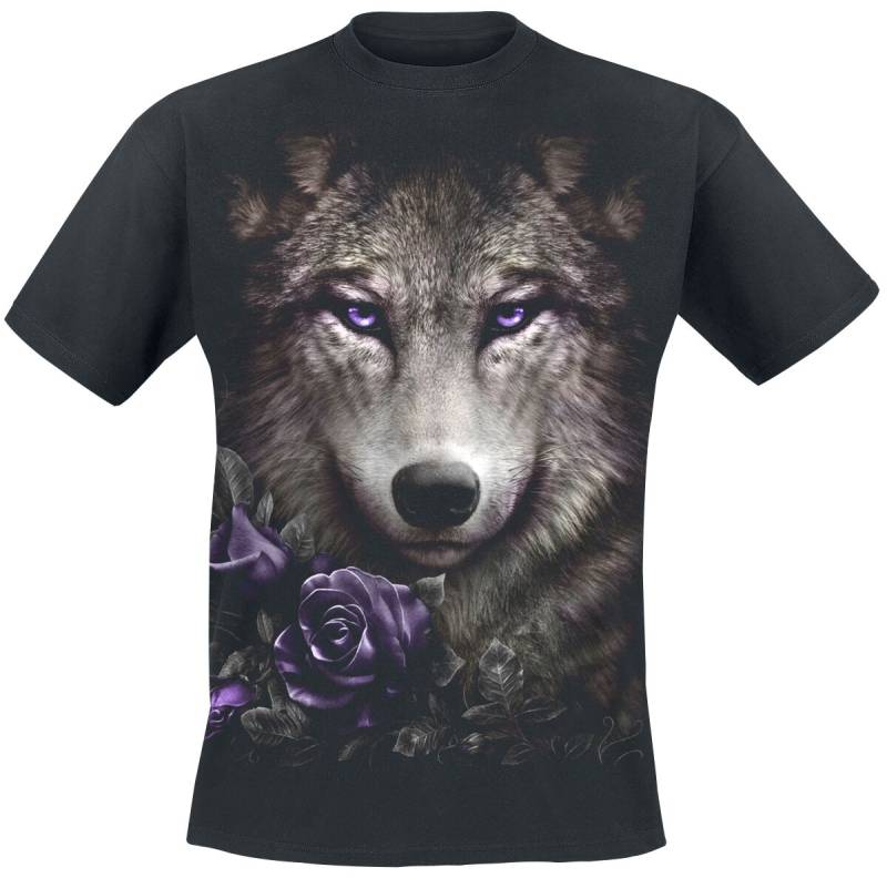 Spiral - Gothic T-Shirt - Wolf Roses - M bis XXL - für Männer - Größe XXL - schwarz Spiral - Gothic T-Shirt - Wolf Roses - M bis XXL - für Männer - Größe XXL - schwarz von Spiral