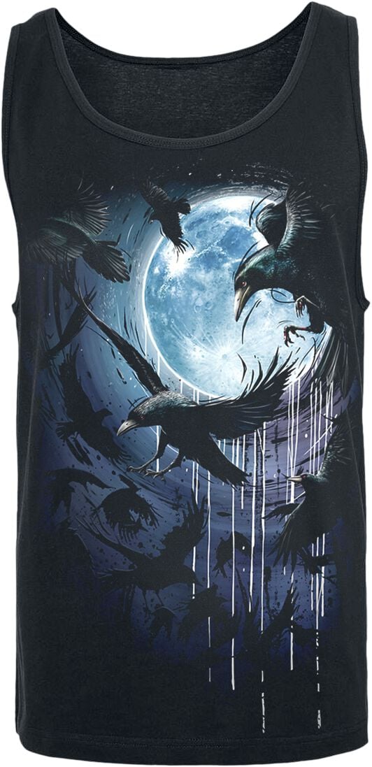 Spiral - Gothic Tank-Top - Crow Moon - S bis 5XL - für Männer - Größe M - schwarz Spiral - Gothic Tank-Top - Crow Moon - S bis 5XL - für Männer - Größe M - schwarz von Spiral