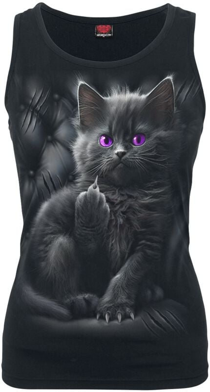 Spiral - Gothic Top - CATTITUDE - Vest - S bis XXL - für Damen - Größe XXL - schwarz von Spiral