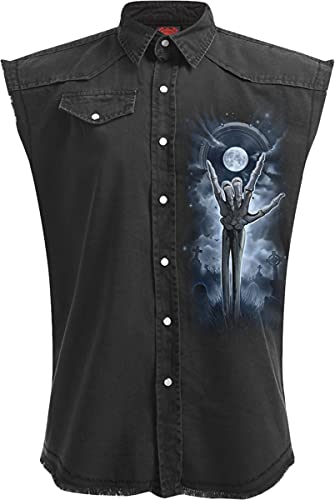 Spiral - Grim Rocker - Ärmellose Weste im „Stone Washed“-Design - Schwarz - XL von Spiral
