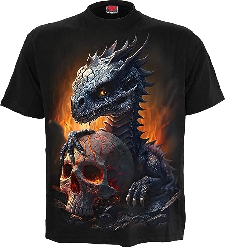 Spiral Hatchling Unisex T-Shirt schwarz XXL 100% Baumwolle Basics, Drachen, Rockwear, Totenköpfe von Spiral