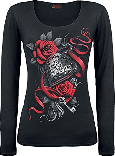 Spiral Heart Locket Frauen Langarmshirt schwarz M 95% Viskose, 5% Elasthan Gothic, Rockwear von Spiral