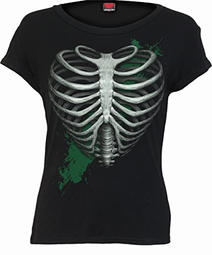 Spiral Heart Ribs (Glow In The Dark) Frauen T-Shirt schwarz S von Spiral