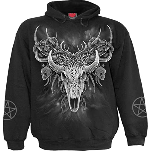 Spiral Horned Spirit Männer Kapuzenpullover schwarz XL 100% Baumwolle Everyday Goth, Gothic, Rockwear von Spiral