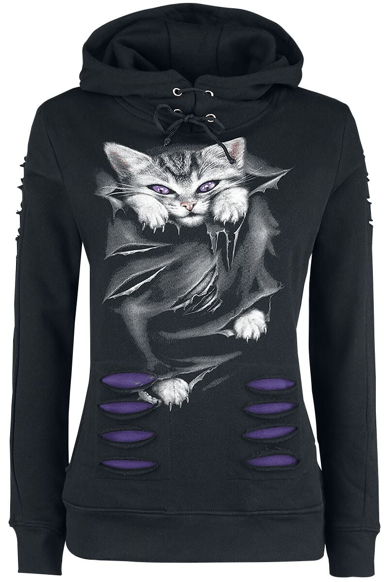 Spiral Kapuzenpullover - Bright Eyes - S bis XXL - für Damen - Größe S - schwarz von Spiral