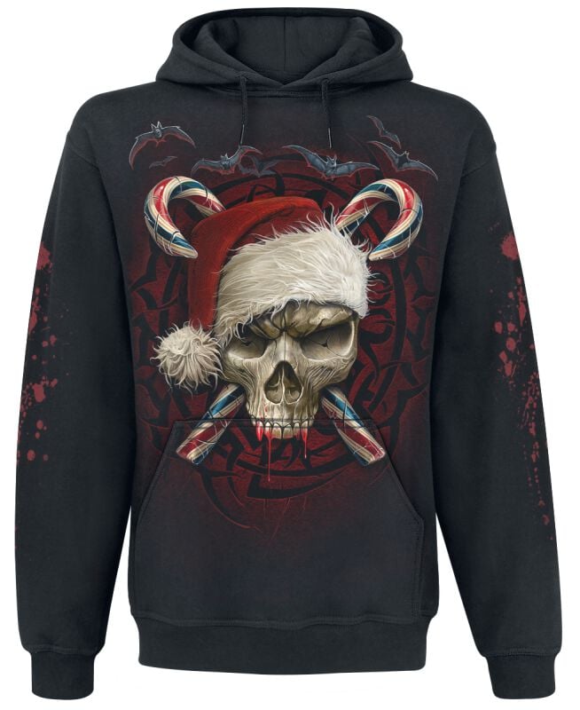 Spiral Kapuzenpullover - Candy Cane Santa - S bis XXL - für Männer - Größe XL - schwarz von Spiral