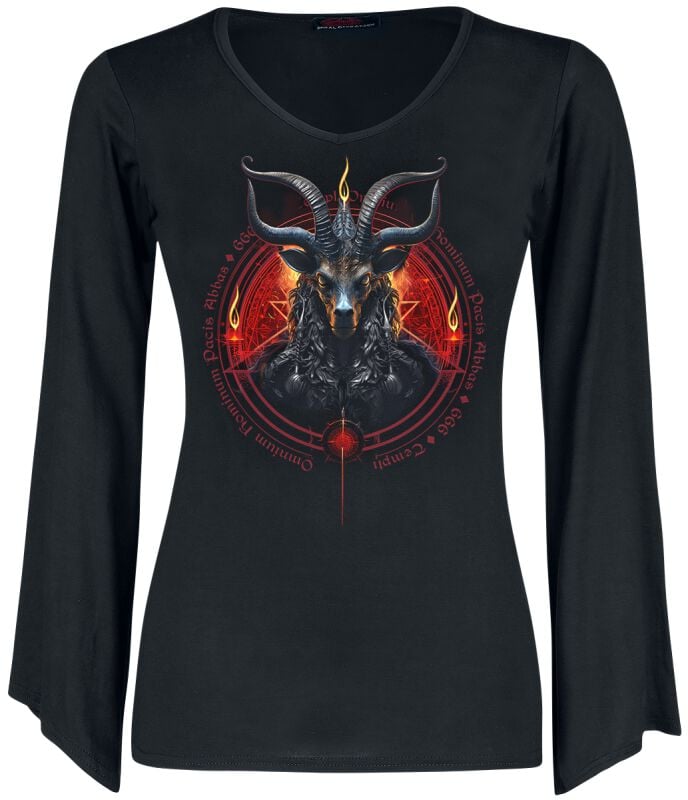 Spiral Langarmshirt - Baphomet - M bis L - für Damen - Größe M - schwarz von Spiral