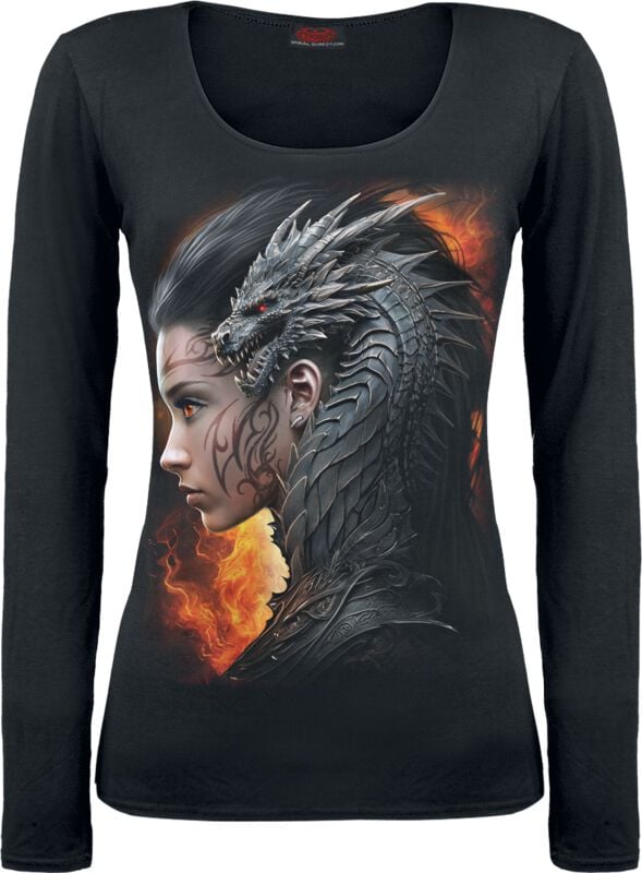 Spiral Langarmshirt - Draco Queen - Longsleeve - S bis XXL - für Damen - Größe XXL - schwarz von Spiral