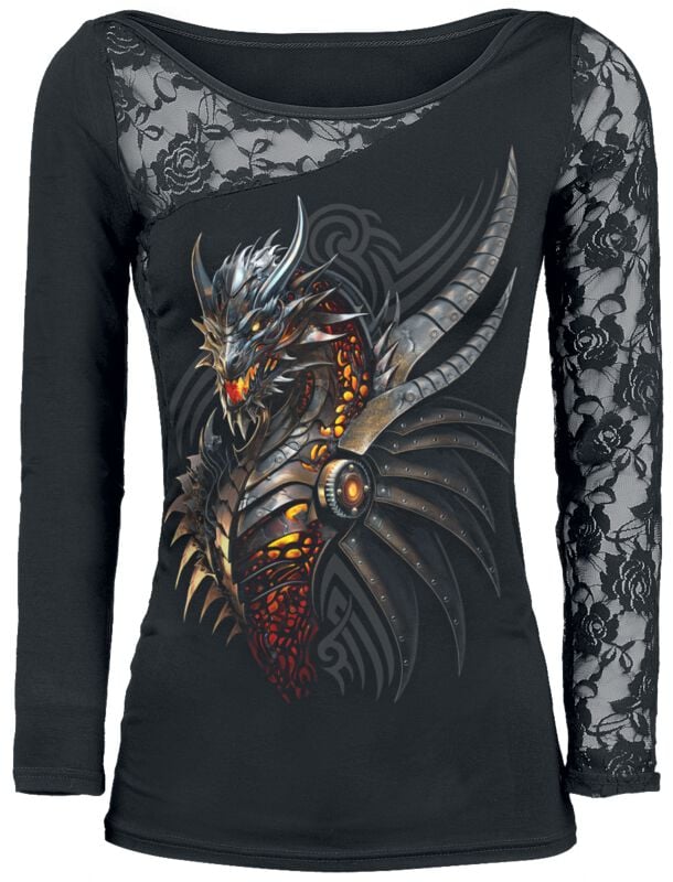 Spiral Langarmshirt - Razor Back - S bis XL - für Damen - Größe S - schwarz von Spiral