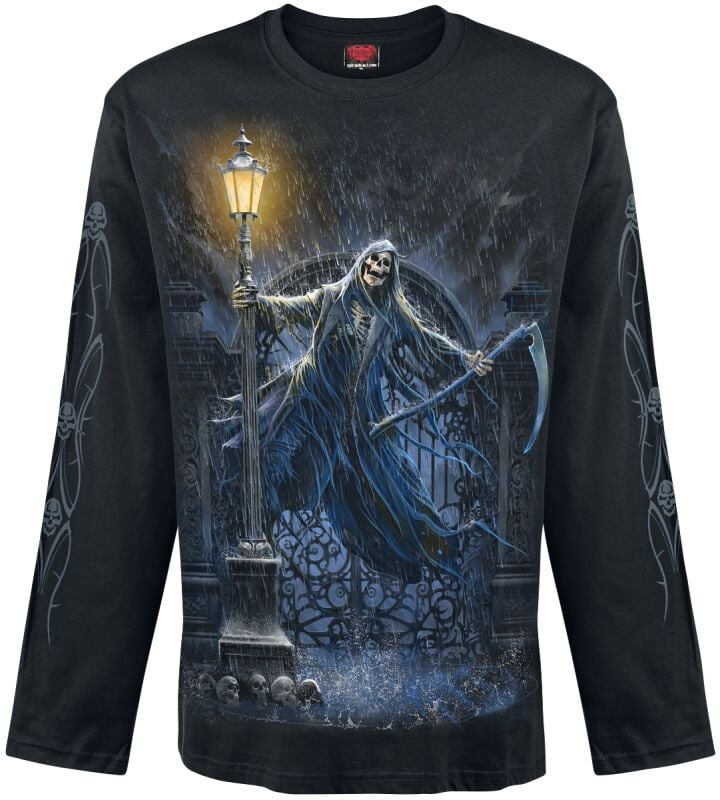 Spiral Langarmshirt - Reaping in the rain - M bis XXL - für Männer - Größe M - schwarz von Spiral