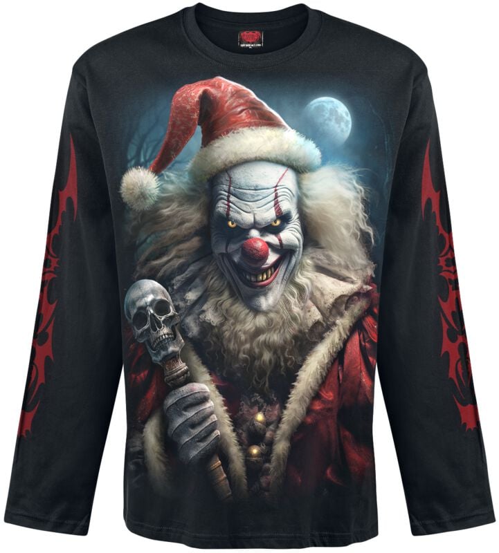 Spiral Langarmshirt - Santa Clown - Longsleeve - M bis XXL - für Männer - Größe M - schwarz von Spiral