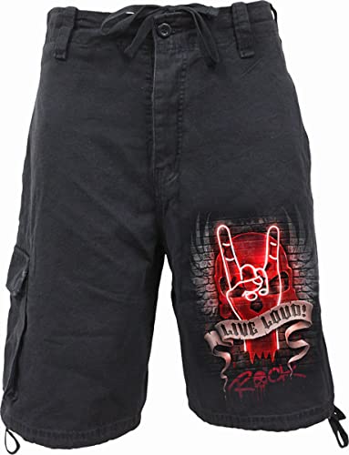 Spiral - Live Loud - Männer Short - Schwarz - 100% Baumwolle - XL von Spiral