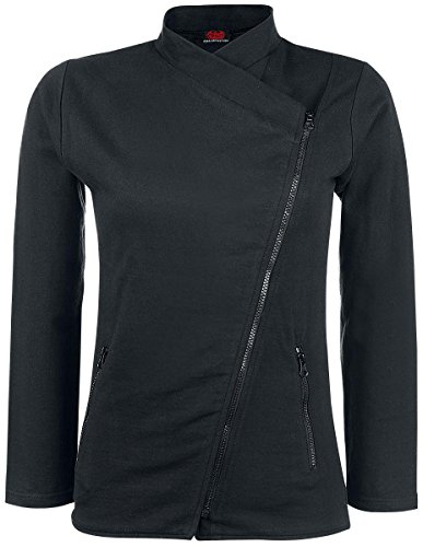 Spiral - METAL STREETWEAR - Damen Biker-Jacke mit schrägem Reißverschluss - Schwarz - S von Spiral