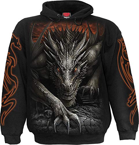 Spiral Majestic Draco Männer Kapuzenpullover schwarz M 100% Baumwolle Biker, Gothic, Horror, Rockwear von Spiral