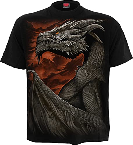 Spiral Majestic Draco Männer T-Shirt schwarz 128/134 100% Baumwolle Rockwear von Spiral