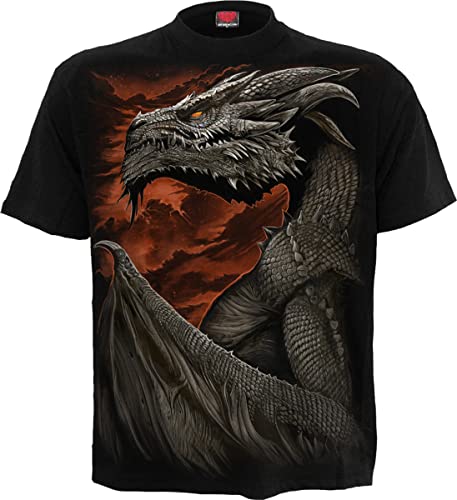 Spiral Kids - Majestic Draco Männer T-Shirt schwarz 176 100% Baumwolle Rockwear von Spiral