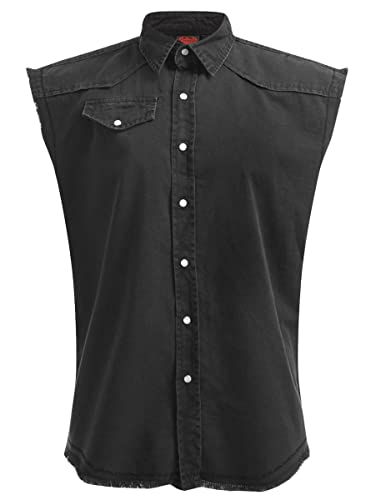 Spiral Solid Black Männer Weste schwarz 3XL 100% Baumwolle Biker, Gothic, Punk, Rockwear von Spiral