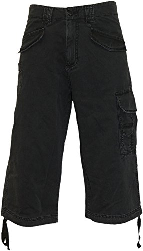 Spiral - Metal Streetwear - Cargo-Shorts im Vintage-Look - 3/4-Länge - Schwarz - M von Spiral