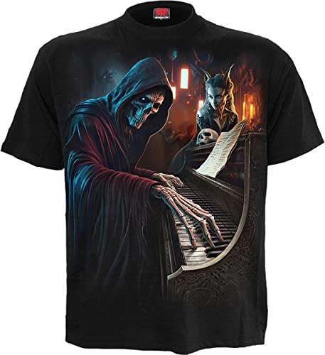 Spiral Midnight Blues Männer T-Shirt schwarz 4XL 100% Baumwolle Basics, Horror, Rockwear, Totenköpfe von Spiral