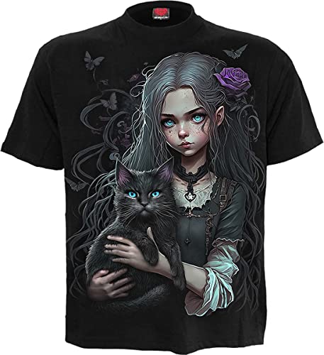 Spiral Nine Lives T-Shirt Schwarz Basics, Biker, Cats, Rock wear, Goth Bekannt, 3XL von Spiral