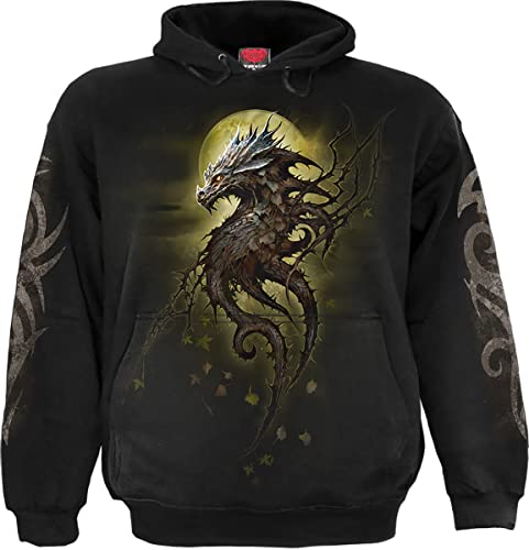 Spiral Oak Dragon Männer Kapuzenpullover schwarz L 100% Baumwolle Basics, Drachen, Rockwear von Spiral