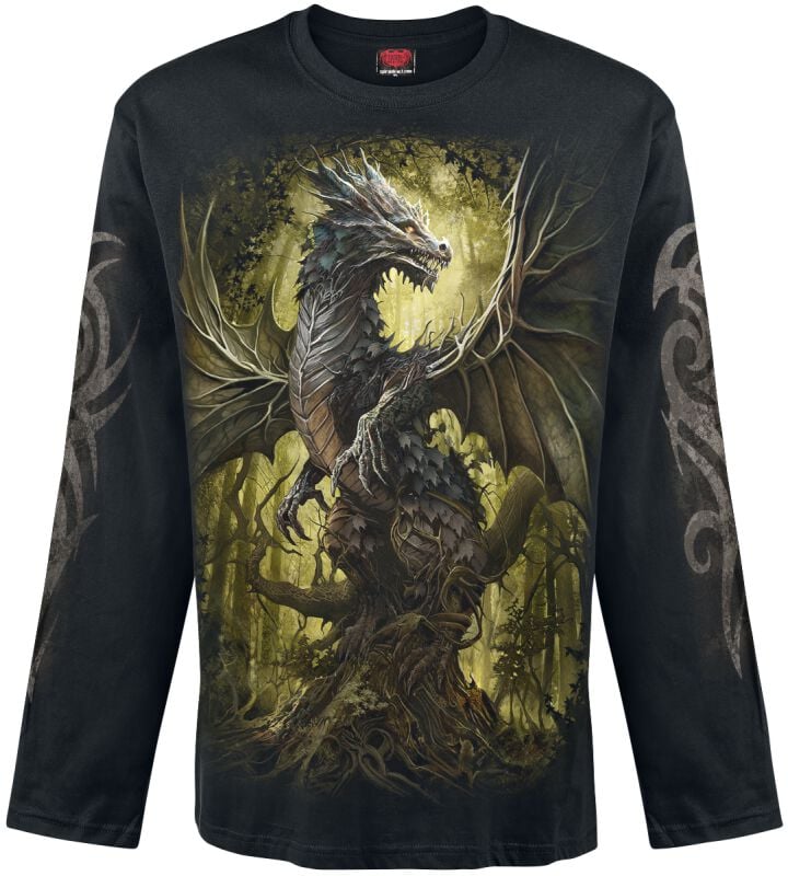 Spiral Oak Dragon Langarmshirt schwarz in L von Spiral