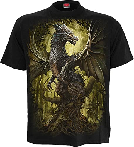 Spiral Oak Dragon Männer T-Shirt schwarz XL 100% Baumwolle Basics, Drachen, Rockwear von Spiral