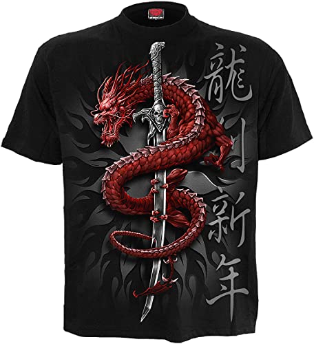 Spiral Oriental Dragon Männer T-Shirt schwarz M 100% Baumwolle Rockwear von Spiral