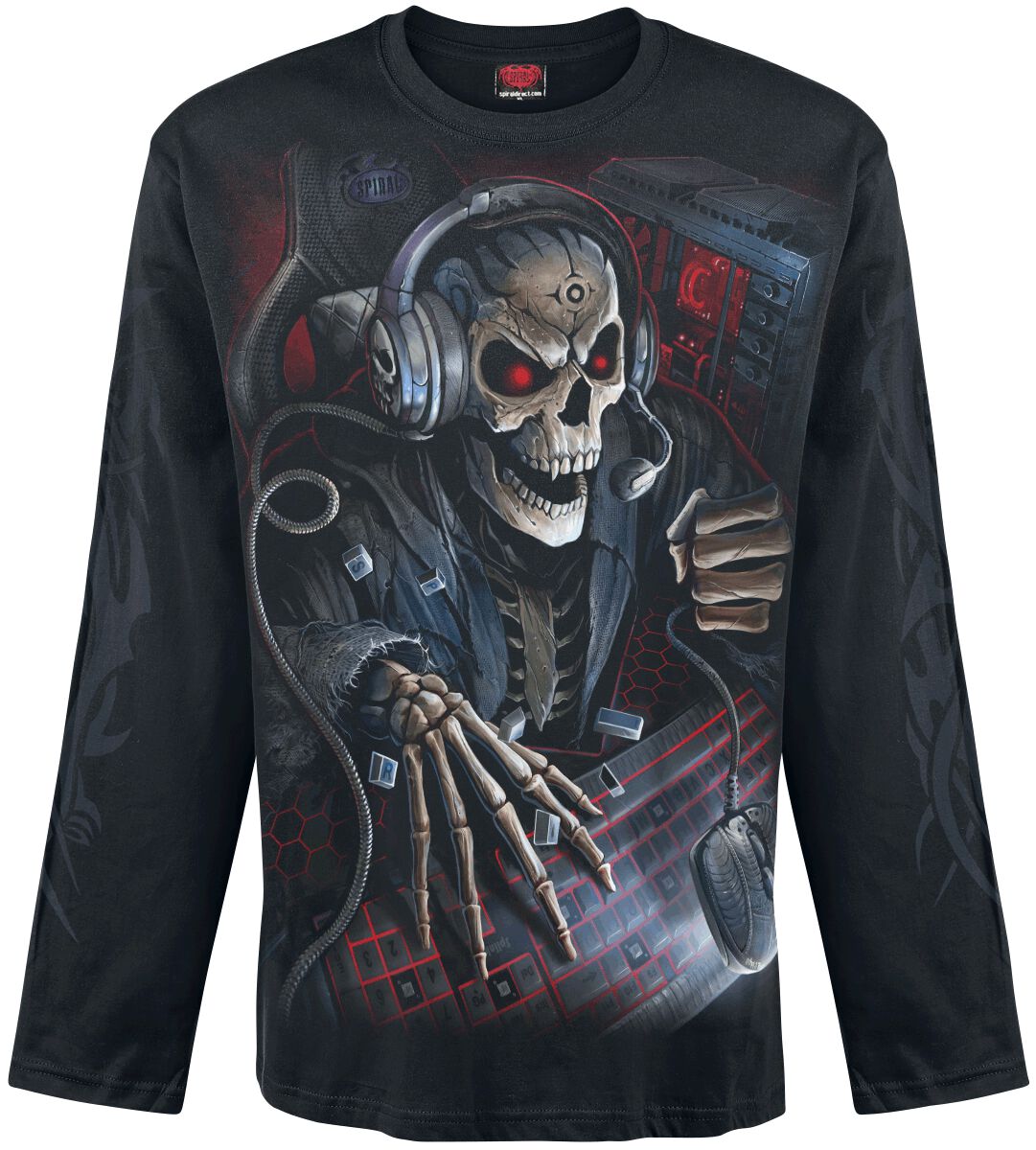 Spiral PC Gamer Langarmshirt schwarz in M von Spiral