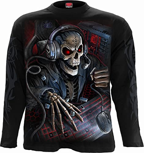 Spiral PC Gamer Männer Langarmshirt schwarz L 100% Baumwolle Gaming, Gothic, Horror, Rockwear von Spiral
