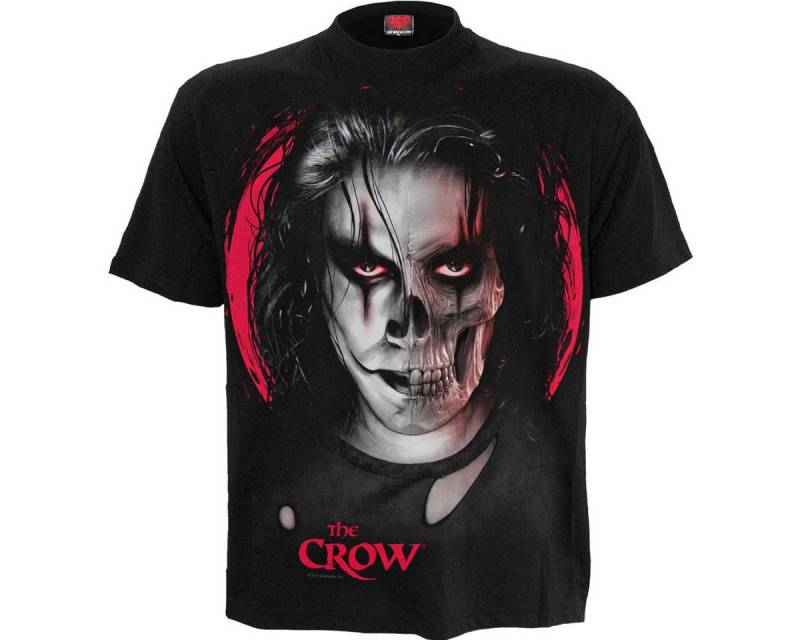 Spiral Print-Shirt THE CROW - SKULL FACE - T-Shirt mit Frontdruck Schwarz Gothic Shirt Anime aus Baumwolle mit Print von Spiral