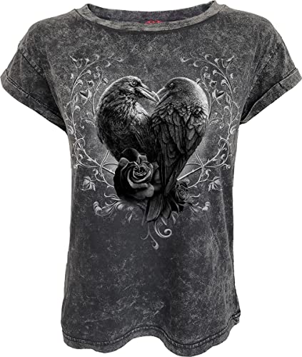 Spiral - Raven Heart - Acid Wash Turnup Sleeve - XXL von Spiral
