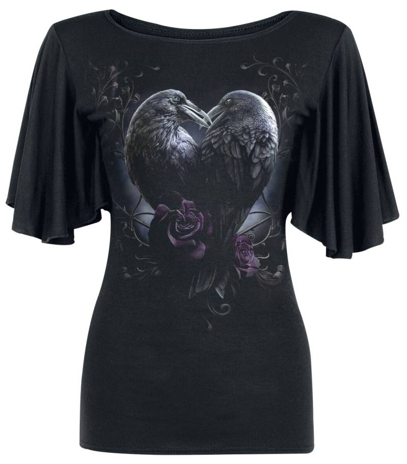 Spiral Raven Heart T-Shirt schwarz in M von Spiral