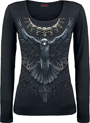 Spiral - Raven Skull - Baggy Top Schwarz - L von Spiral