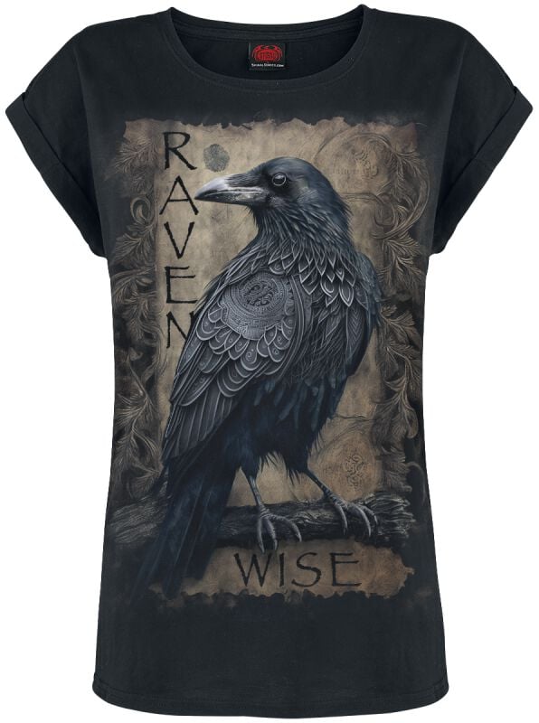Spiral Raven Wise T-Shirt schwarz in XXL von Spiral